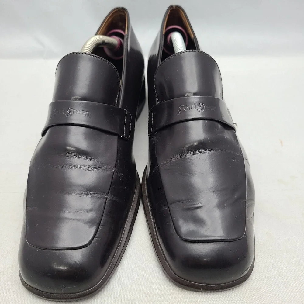 Paul Green Munchen Black Patent Leather‎ Loafers Smooth Soles Size 5 Handmade